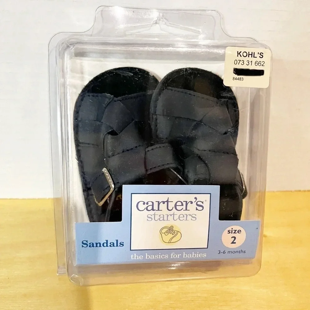 NEW Carters Navy Blue Fisherman Sandals Baby Size 2 (3-6 Months) Boys And Girls